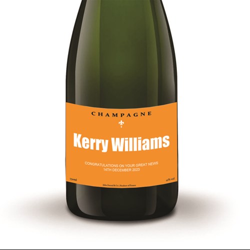 Personalised Champagne - Orange Label